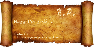 Nagy Pongrác névjegykártya